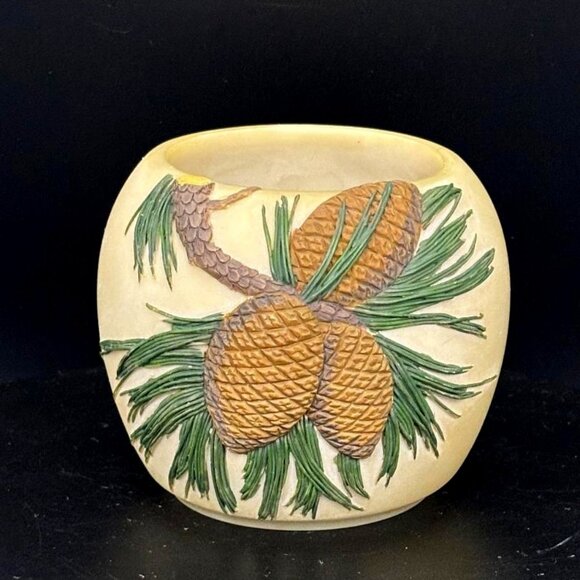 Vintage Ibis and Orchid 3D Pine Cone Planter Succulent - Picture 1 of 7